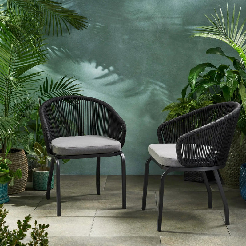 Outdoor Wicker Chair With Powder-Coated Iron Legs by HouseOfZazla