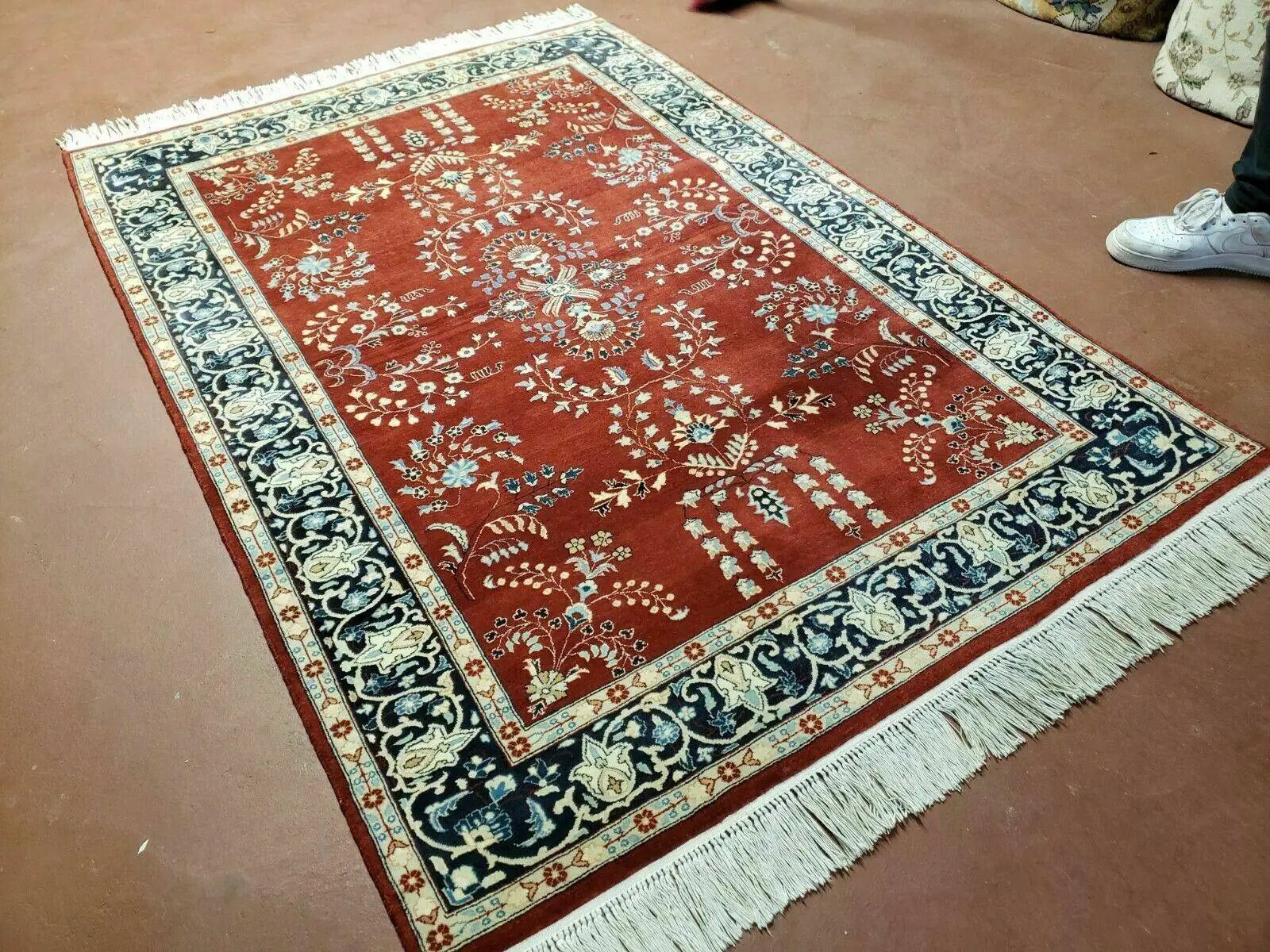 4' X 6' Vintage Handmade Pakistani Rug Highly Detailed Red by Jewel Rugs