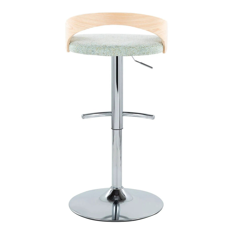 Grotto - Contemporary Adjustable Barstool, Swivel With Rounded T Footrest (Set of 2) by Unique Piece Furniture