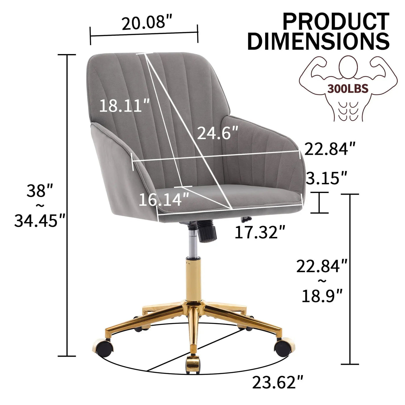 Adjustable Ergonomic Swivel Office Chair by Unique Piece Furniture
