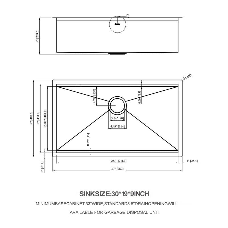 30" Undermount Kitchen Sink 16 Gauge Ledge Workstation - Brushed Nickel by HouseOfZazla
