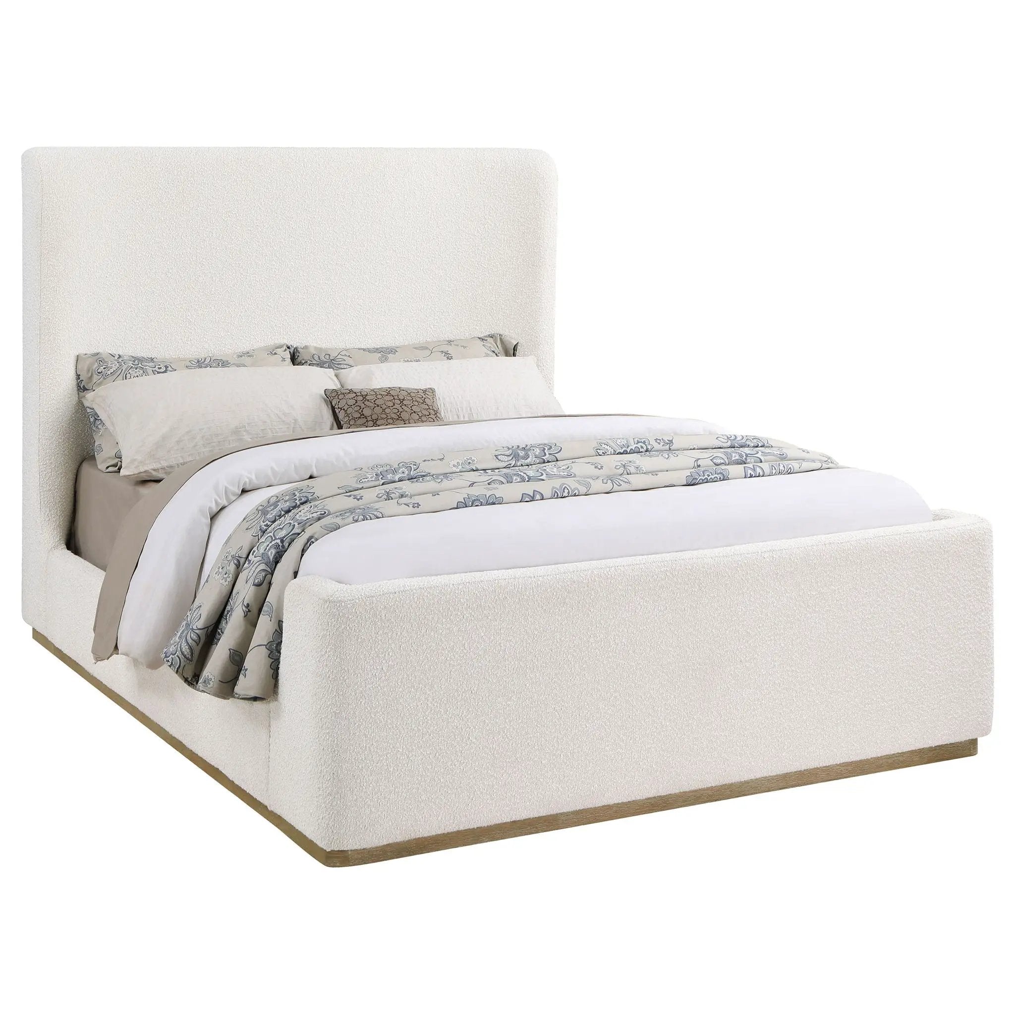 Vindra - Queen Sleigh Bed - Cream by HouseOfZazla