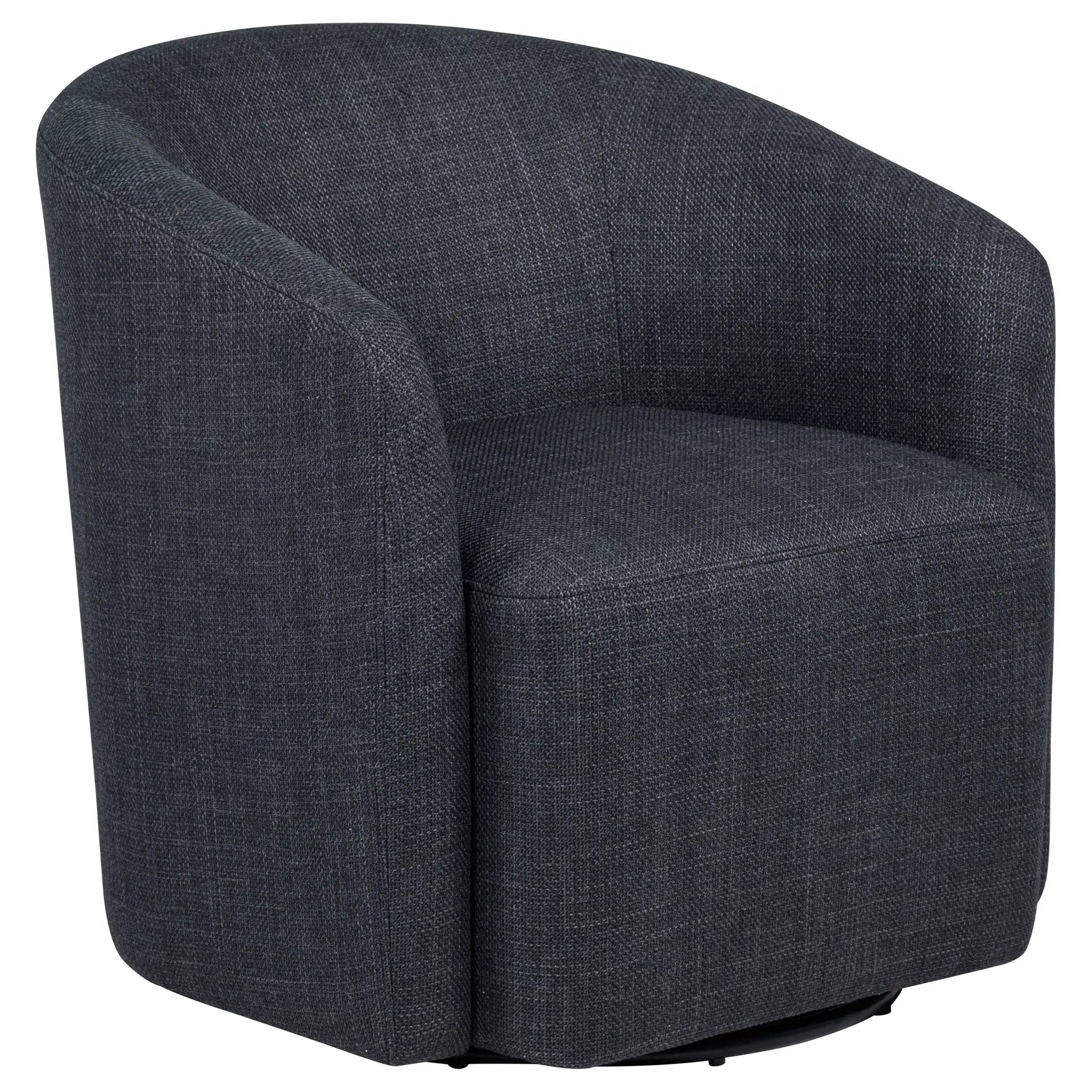 Mossbrook Fabric Upholstered Swivel Accent Chair Anthracite by Unique Piece Furniture