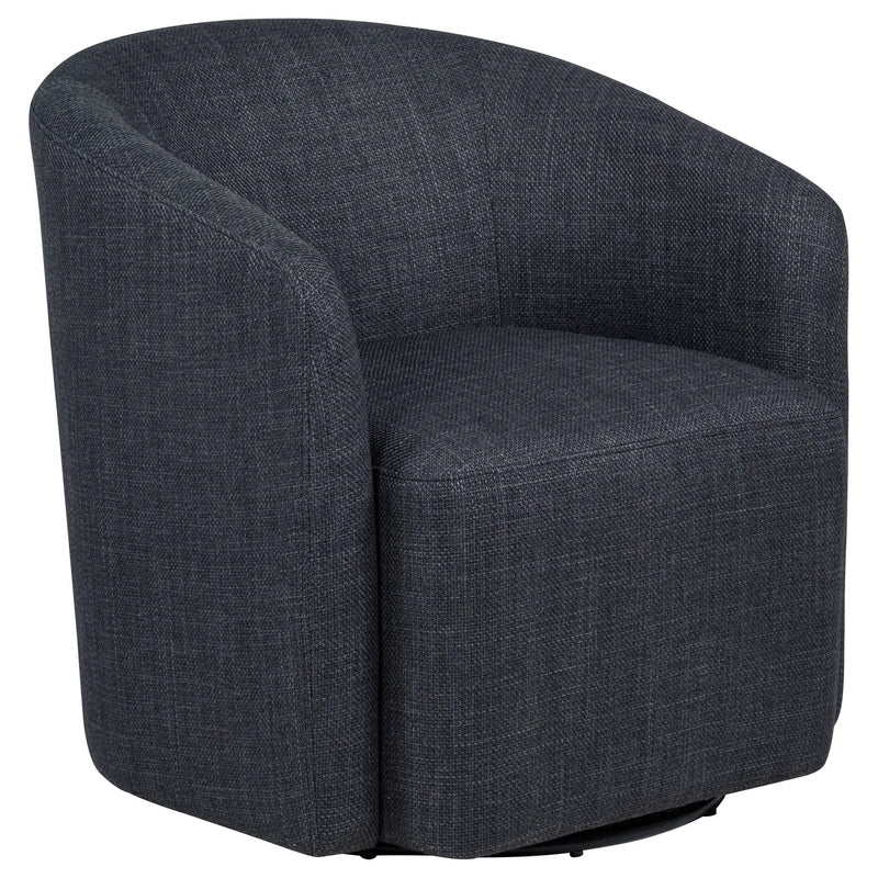 Mossbrook Fabric Upholstered Swivel Accent Chair Anthracite by Unique Piece Furniture