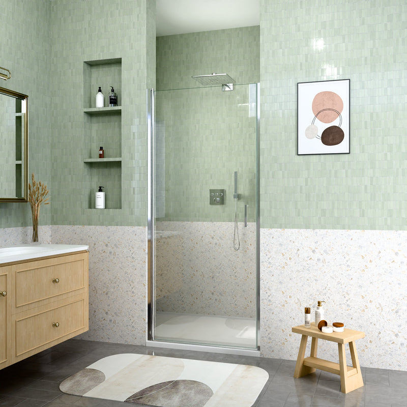 24" W x 72" H Semi-Frameless Circular Pivot Shower Door by HouseOfZazla