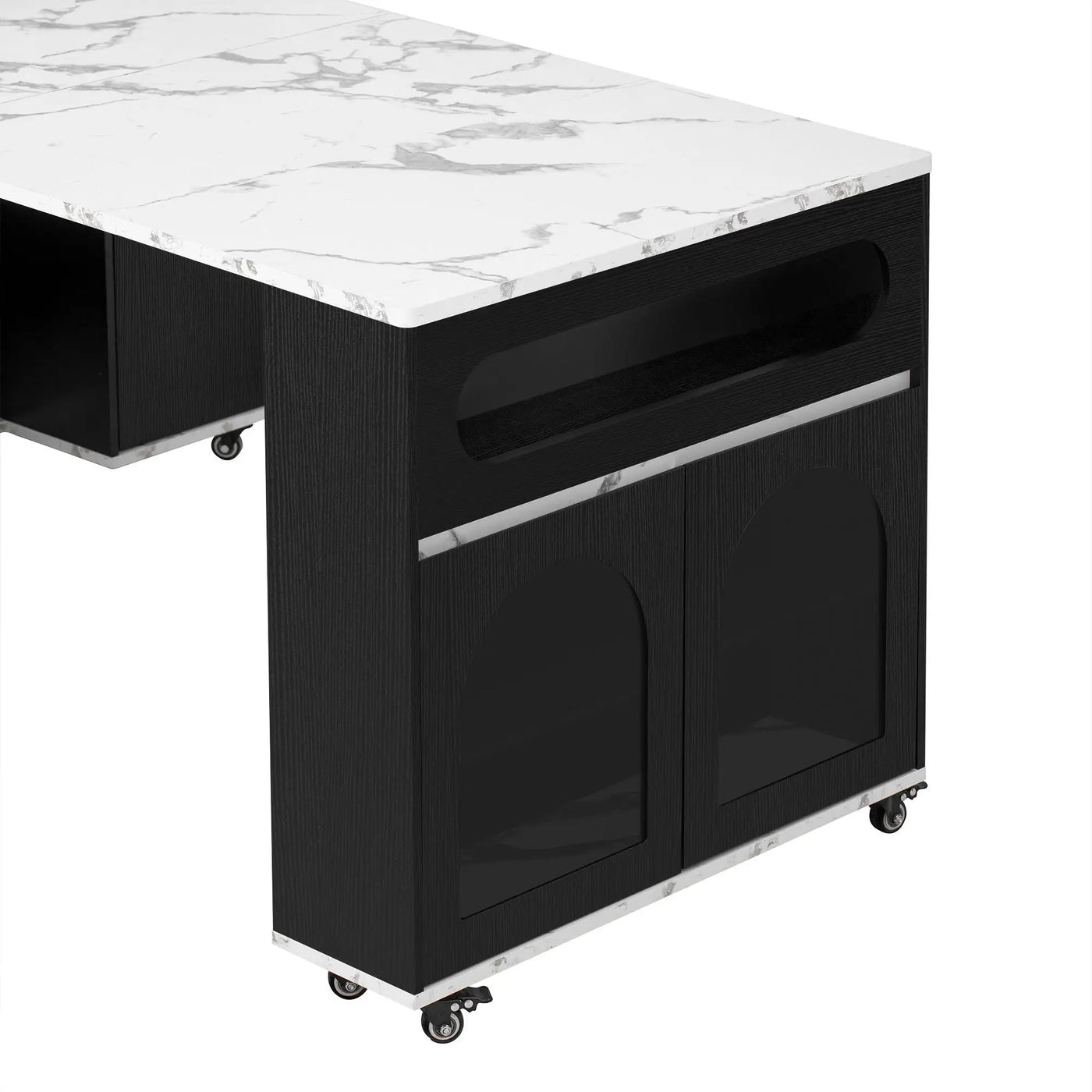 Extendable Dining Table With Folding Top, Rolling Kitchen Island With Drawers And Power Outlet by HouseOfZazla