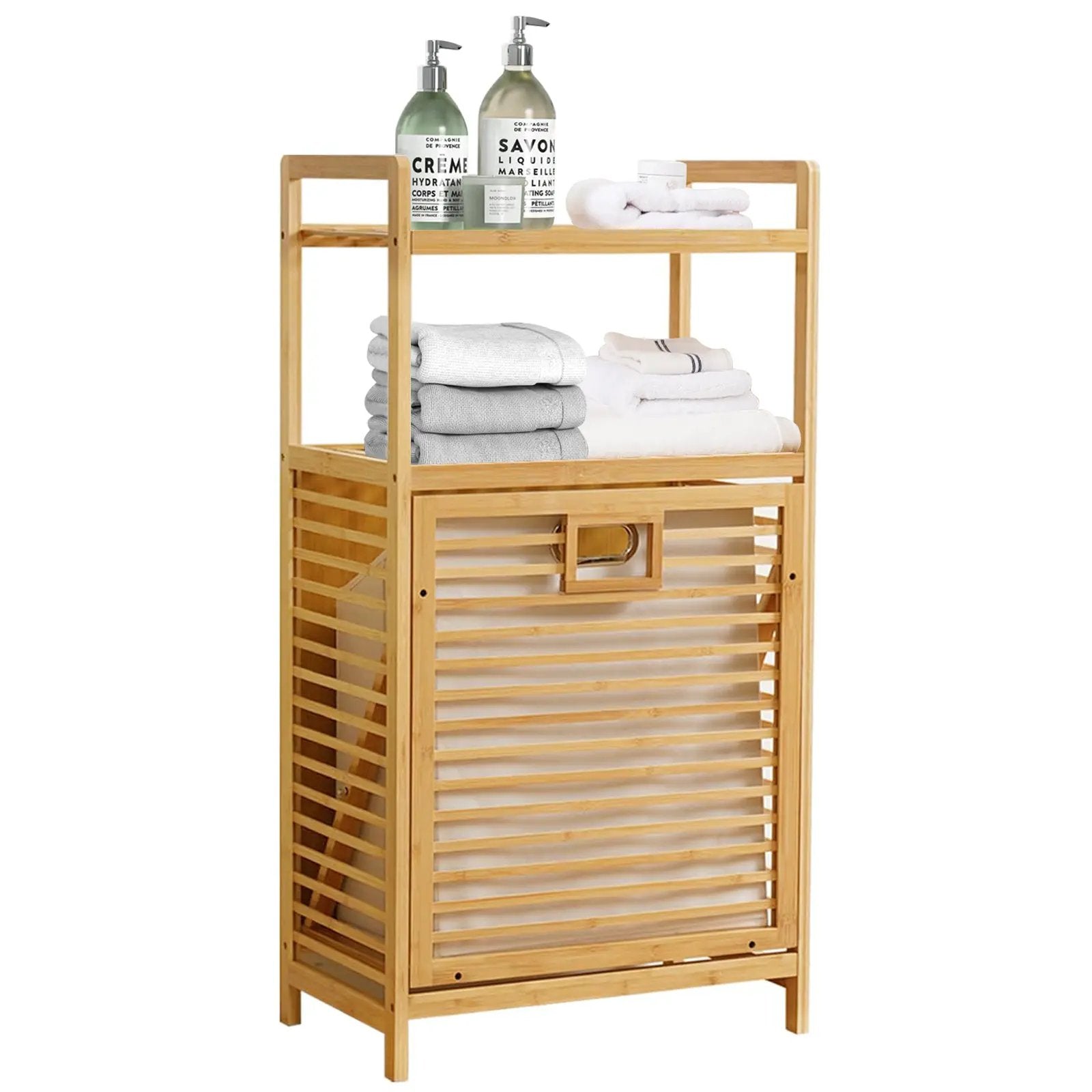 Laundry Hamper with 2-Tier Shelves & Tilt-Out Basket by HouseOfZazla