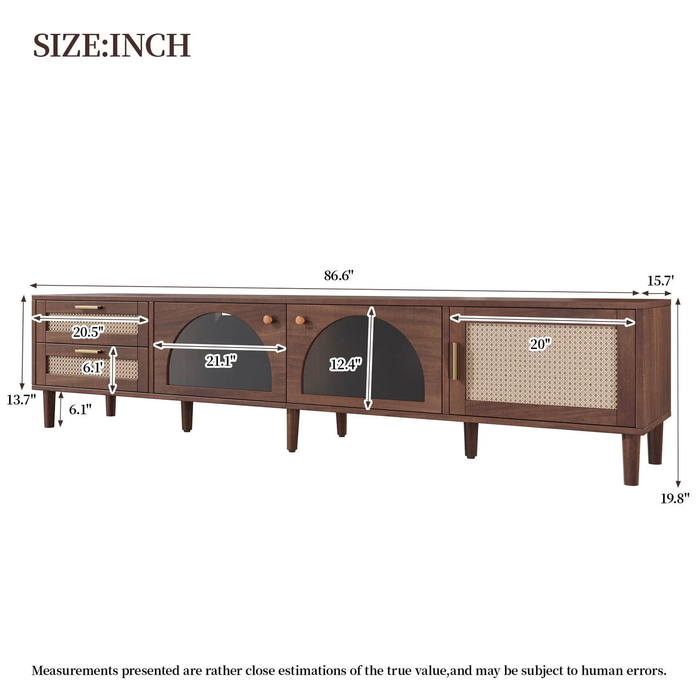TV Stand With App-Controlled LED Lights, 2 Drawers & Door Storage by Unique Piece Furniture