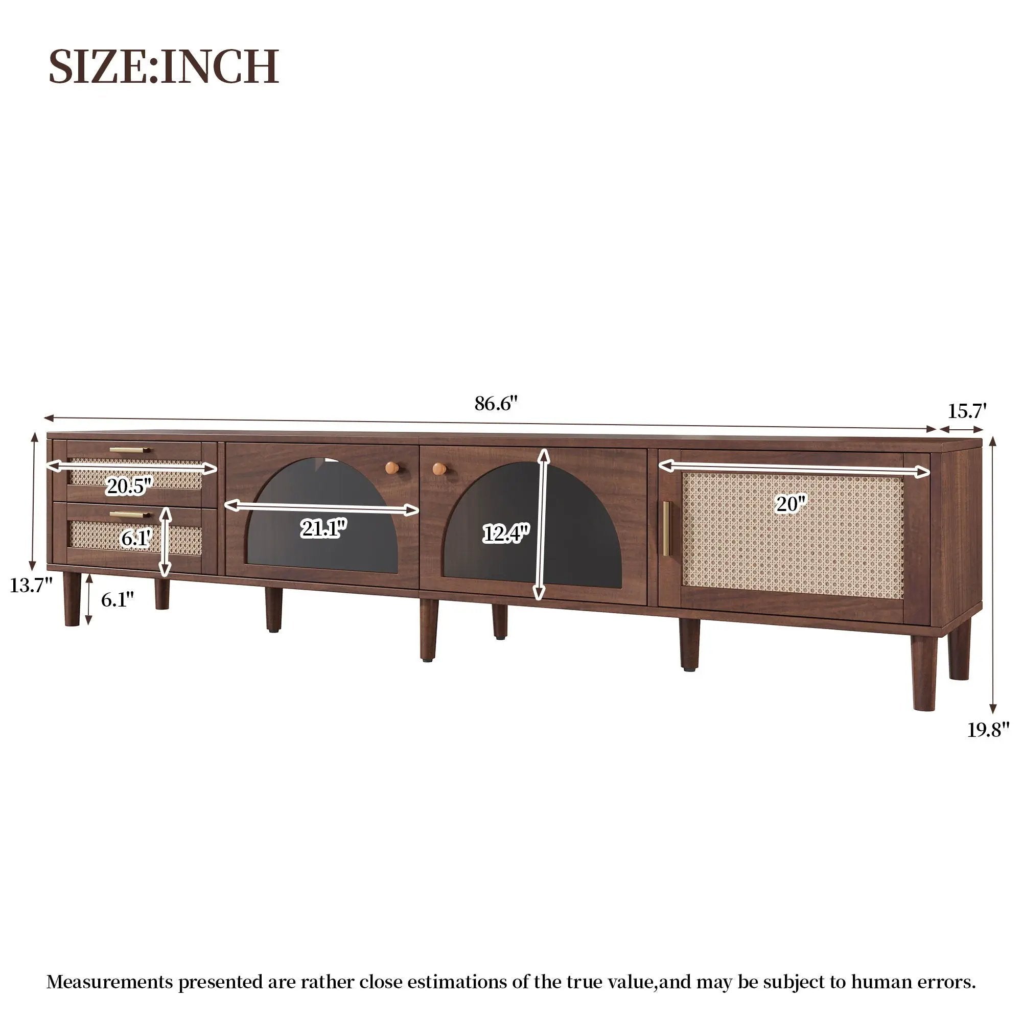TV Stand With App-Controlled LED Lights, 2 Drawers & Door Storage by Unique Piece Furniture