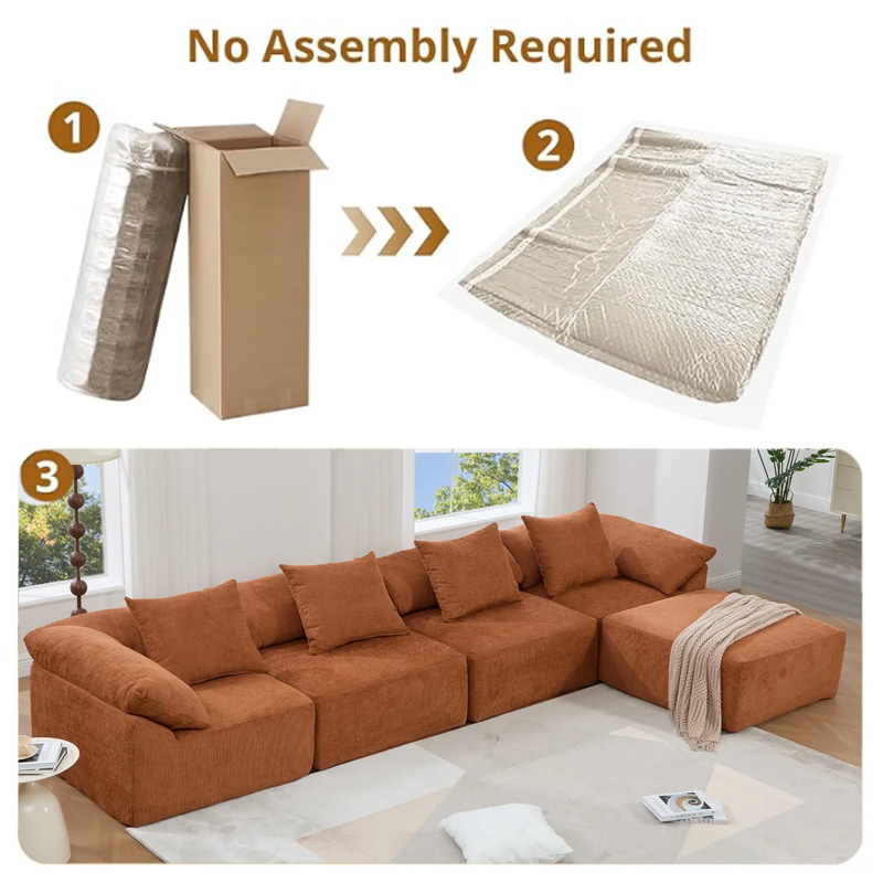 142" L Shaped Modular Sectional Sofa by HouseOfZazla