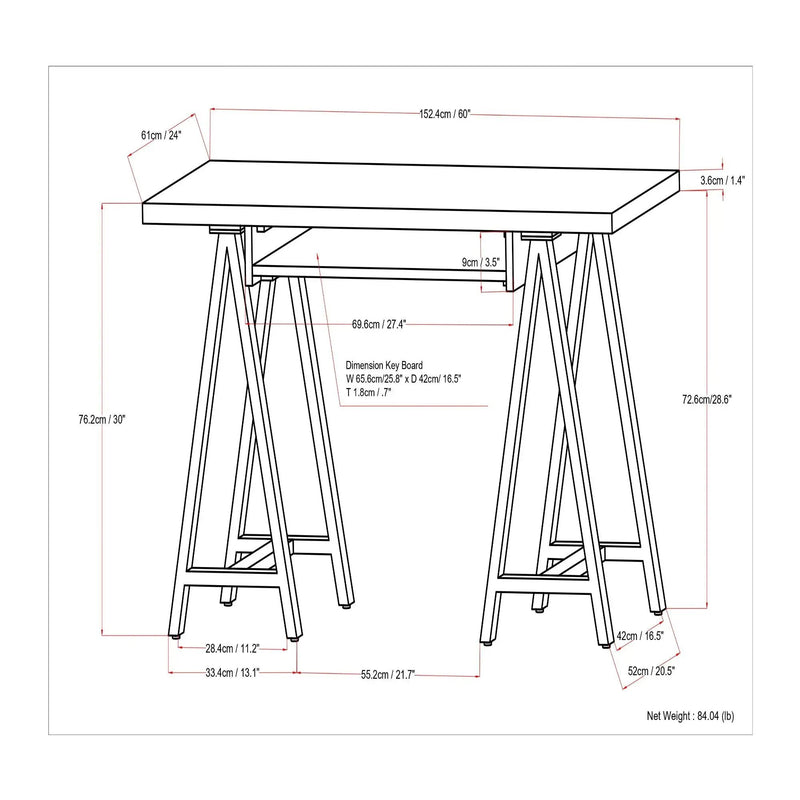 Sawhorse - Handcrafted Solid Desk by Unique Piece Furniture