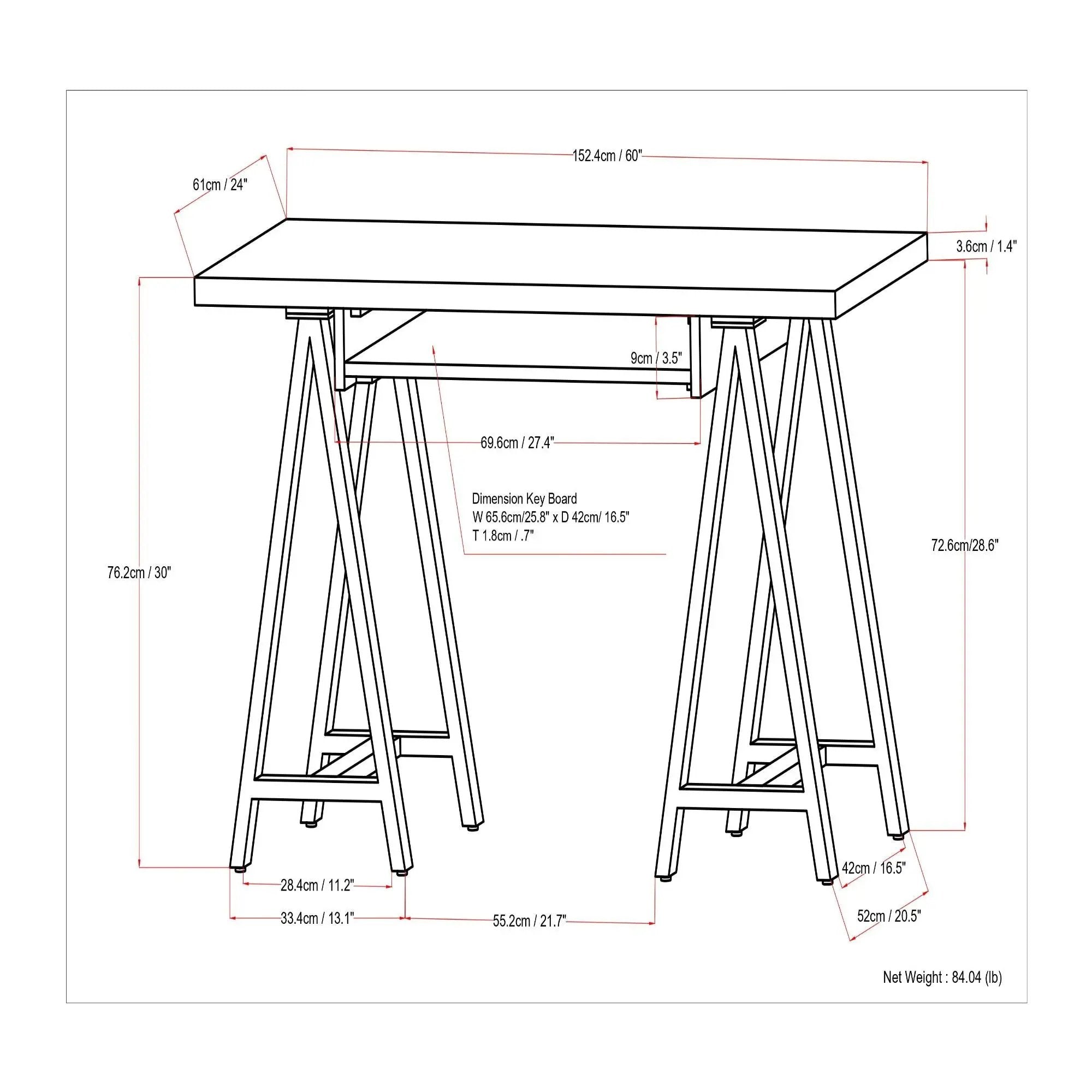 Sawhorse - Handcrafted Solid Desk by Unique Piece Furniture