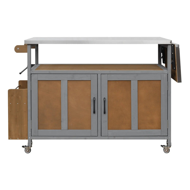 Foldable Outdoor Kitchen Island Patio Mobile Kitchen Cart by HouseOfZazla