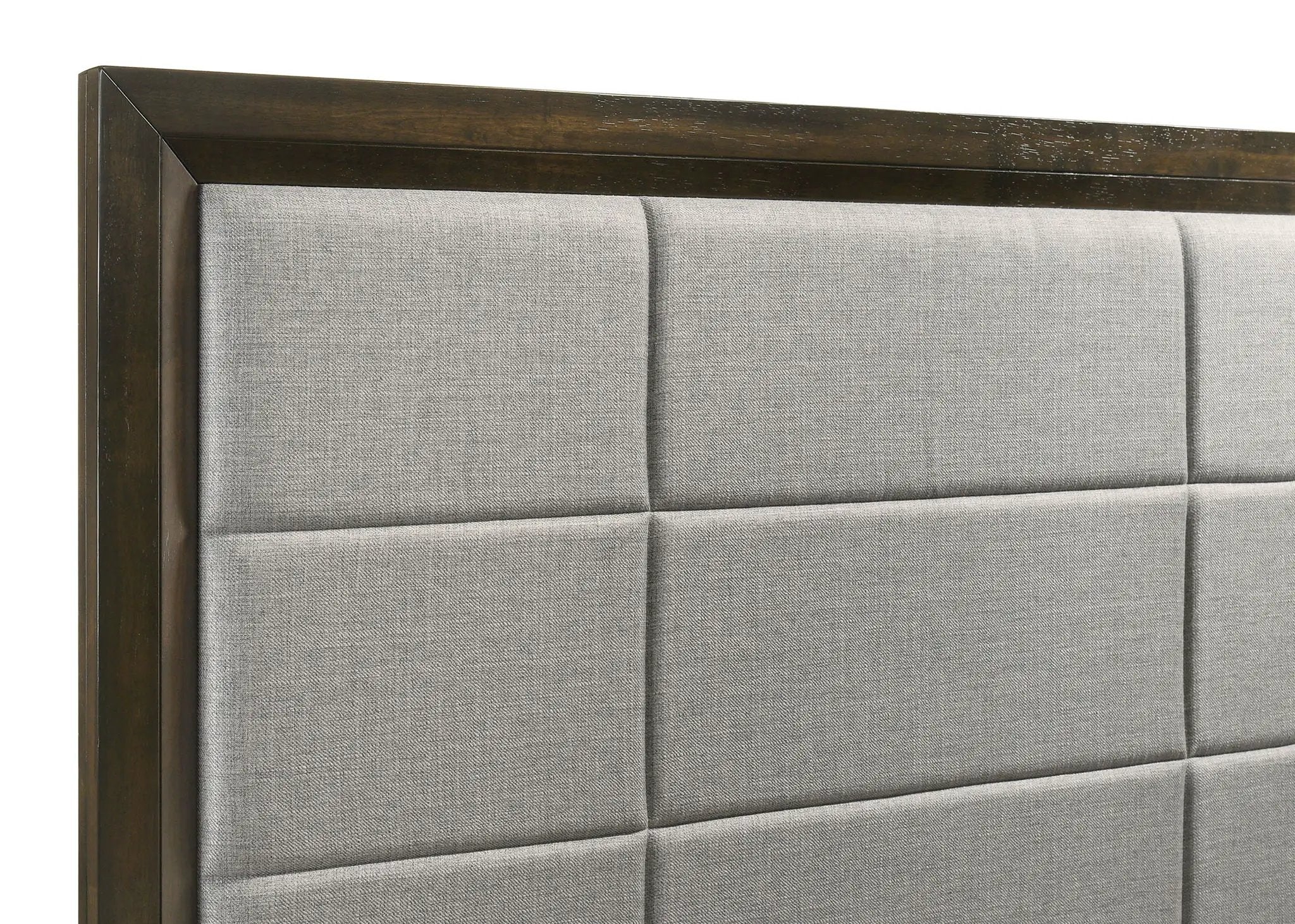 Atlas 63-inch California King Upholstered Panel Bed Grey and Dark Oak by Unique Piece Furniture