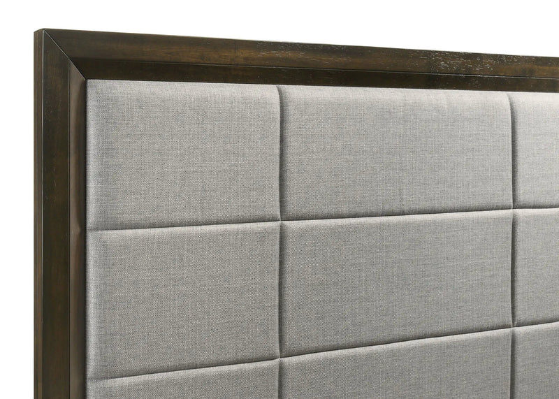 Atlas 63-inch California King Upholstered Panel Bed Grey and Dark Oak by Unique Piece Furniture