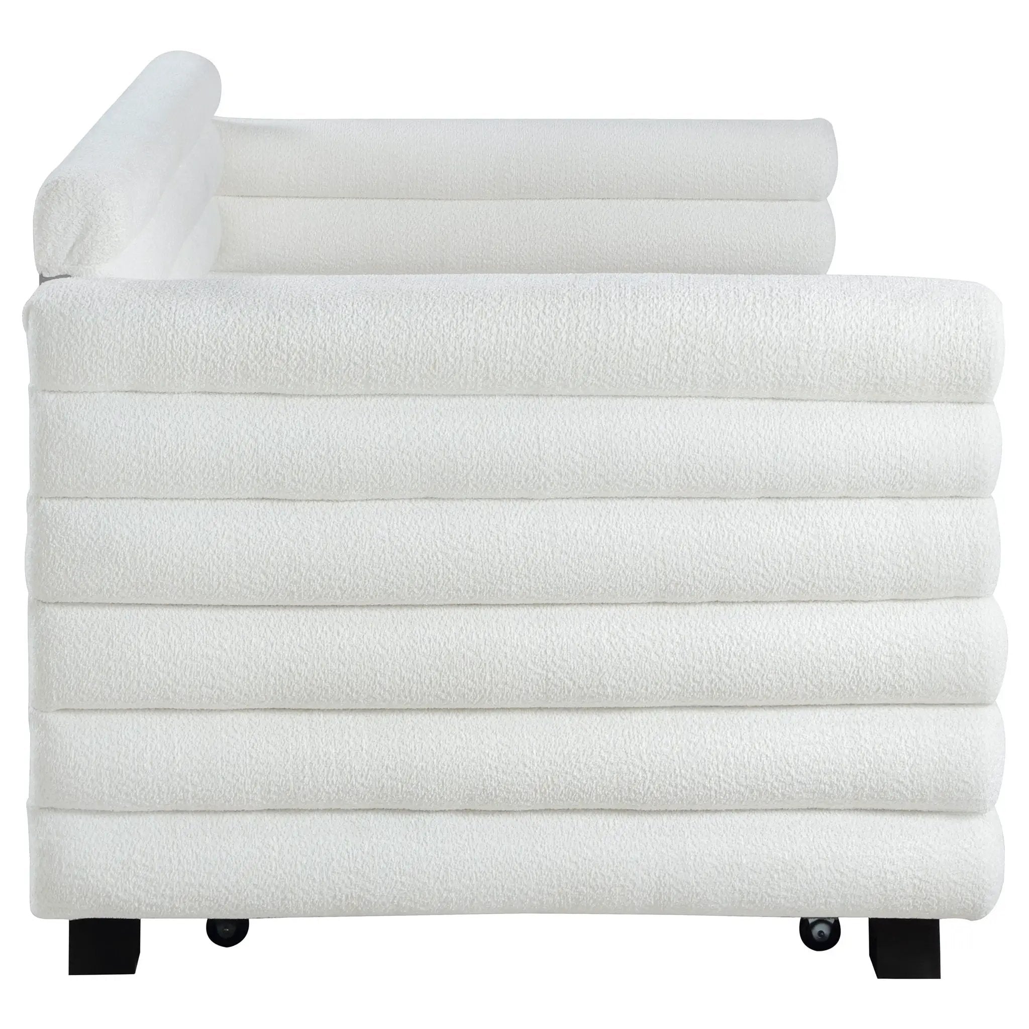 Fandango - Upholstered Twin Day Bed With Trundle - White by HouseOfZazla
