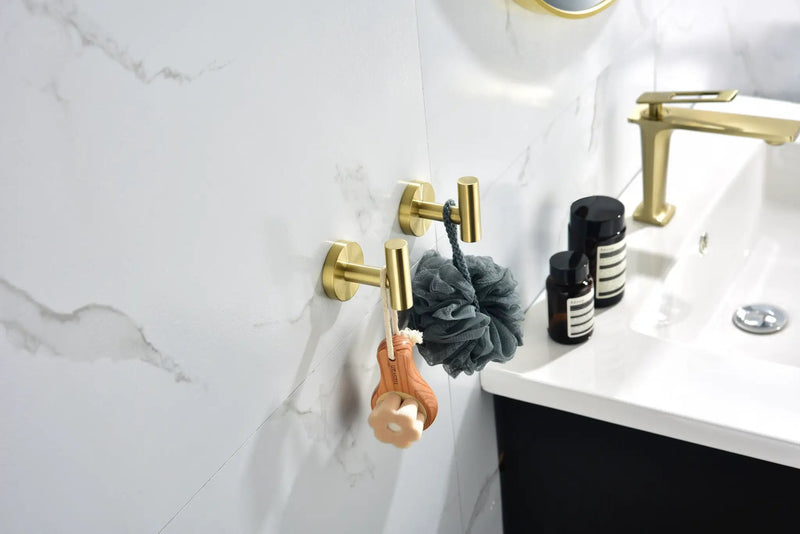 6-Pack Wall-Mounted Stainless Steel Bathroom Towel Hooks by HouseOfZazla