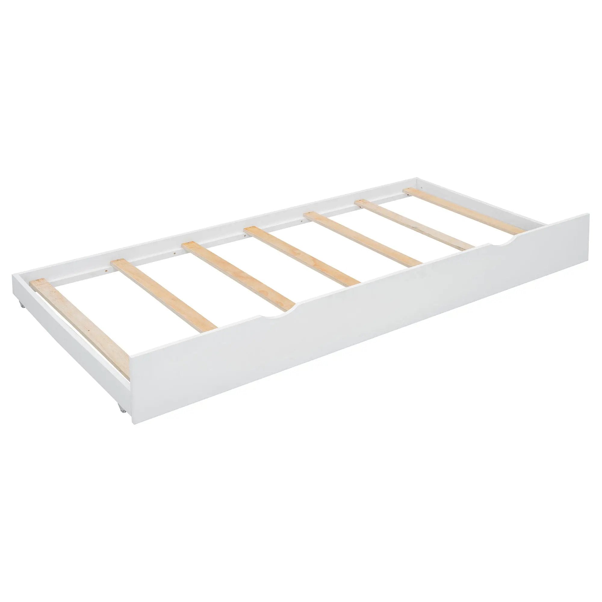 Storage Platform Bed, With 2 Big Drawers, Trundle, One Set Of Sockets & USB Ports by HouseOfZazla