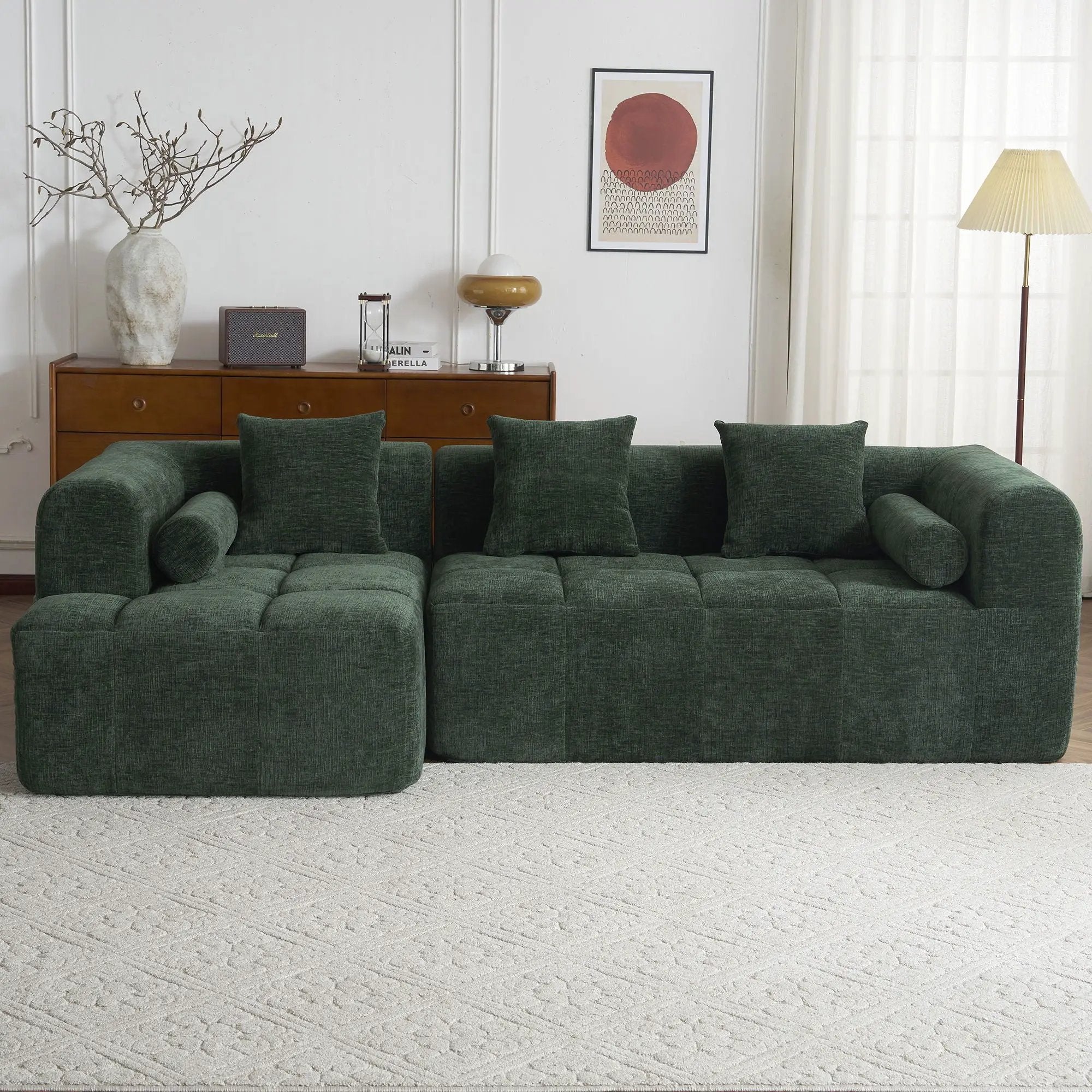 Sectional Free Combined Sofa With 2 Side Pockets by HouseOfZazla