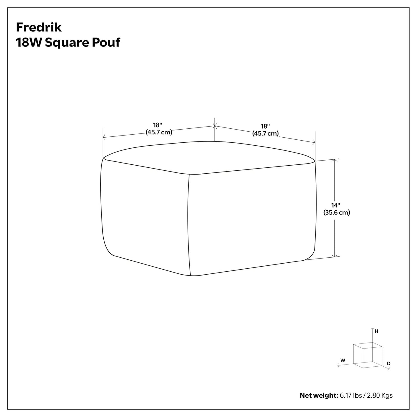 Fredrik - Handcrafted Square Pouf by Unique Piece Furniture