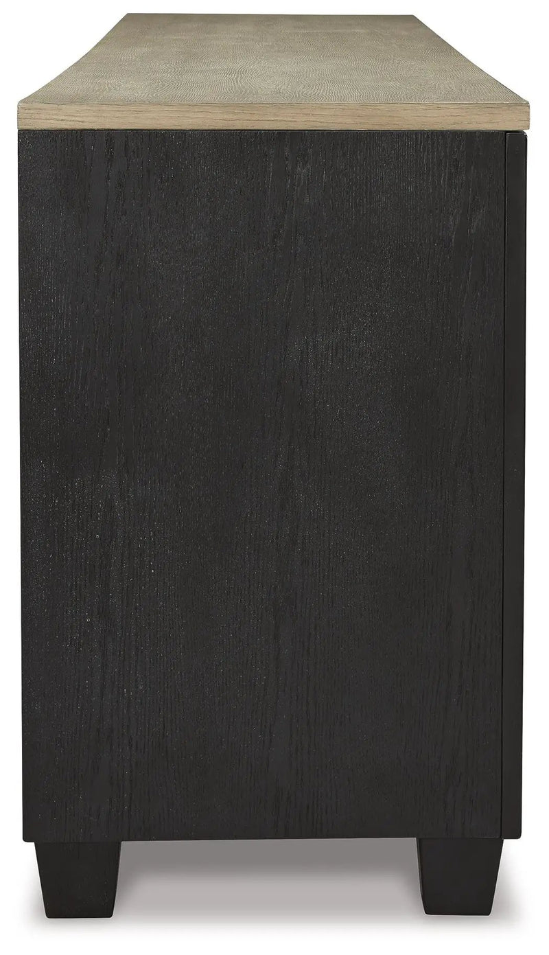 Foyland - XL TV Stand w/Fireplace Option - Black / Brown by Unique Piece Furniture