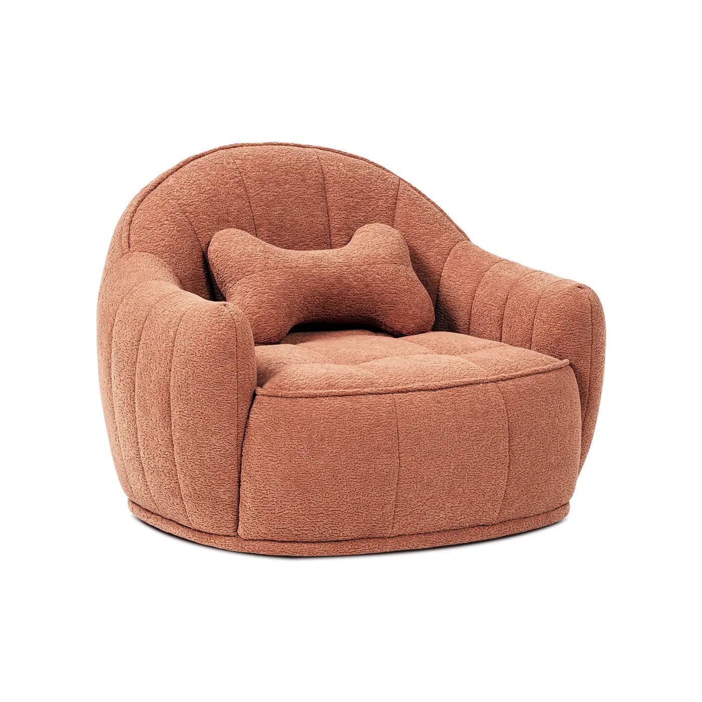 Louie 30.5" Modern Dog Sofa Bed with Bone Pillow, Medium, Spice by HouseOfZazla