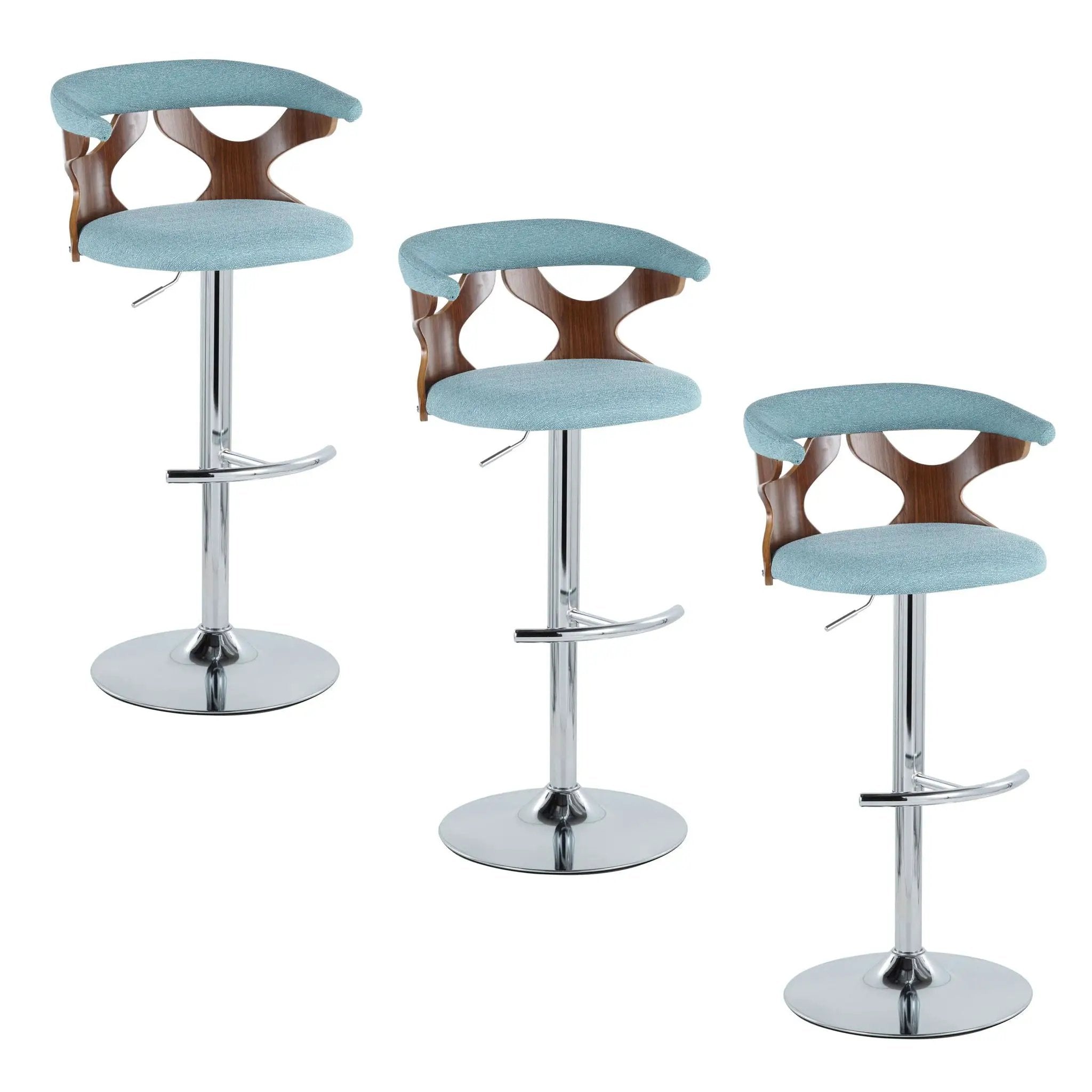 Gardenia - Mid Century Modern Adjustable Barstool With Swivel With Rounded T Footrest (Set of 2) by HouseOfZazla