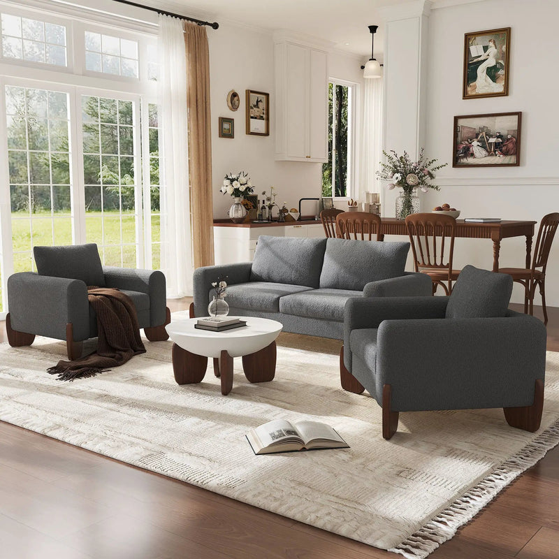 U_Style Modern 3-Piece Living Room Sofa Set by HouseOfZazla