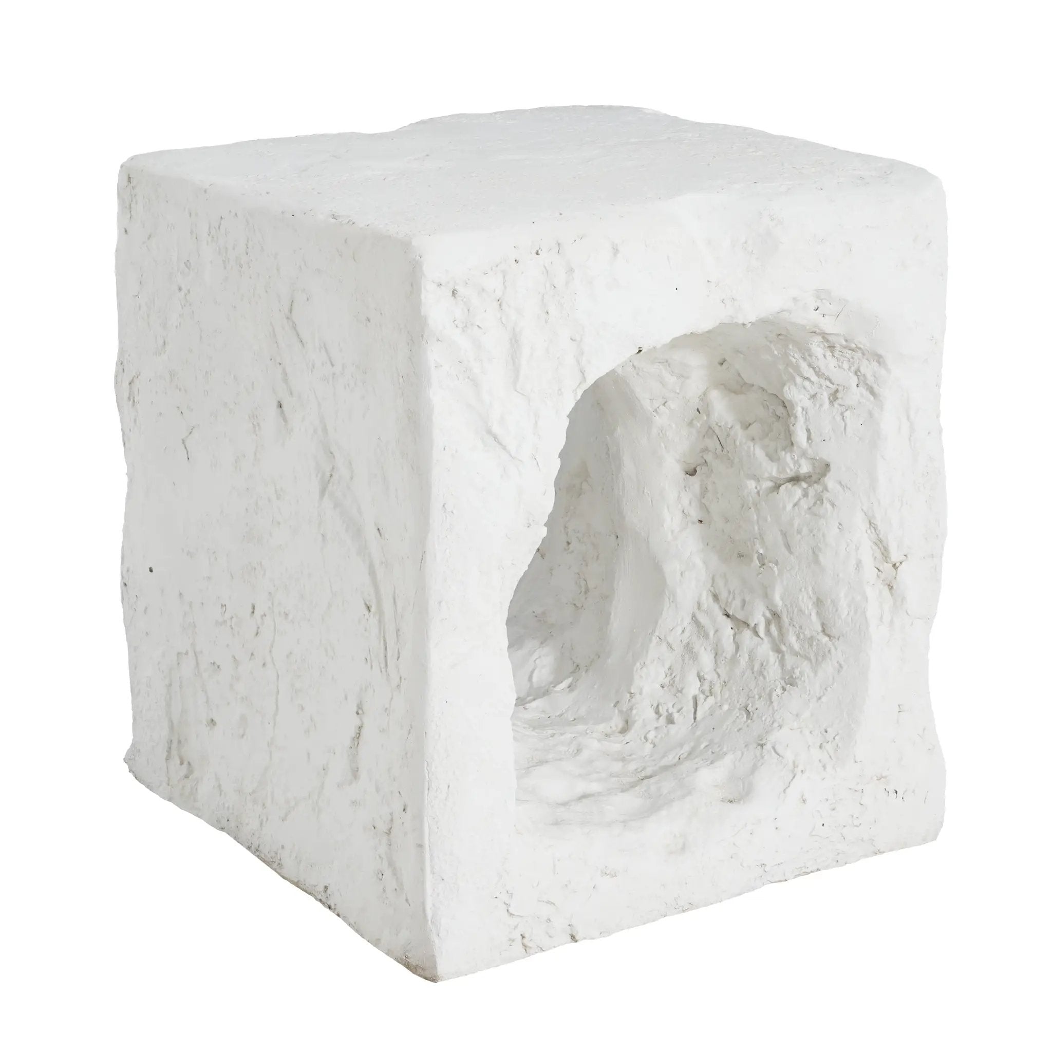 Lyra Outdoor Patio Karst Cave Inspired MGO Side Table White by HouseOfZazla