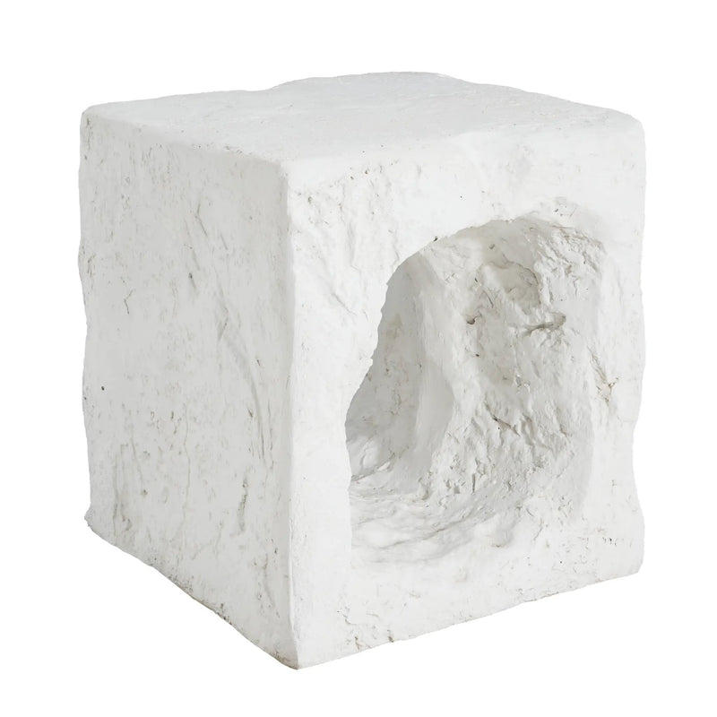 Lyra Outdoor Patio Karst Cave Inspired MGO Side Table White by HouseOfZazla