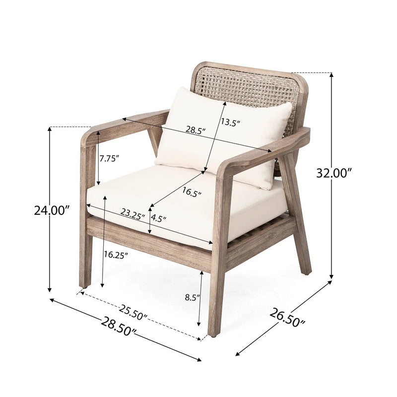 Outdoor Acacia Wood Patio Club Chair by HouseOfZazla