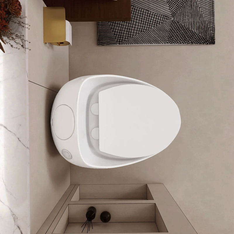 Modern Egg Shape Toilet 1.28 Gpf Single Flush Ceramic by HouseOfZazla
