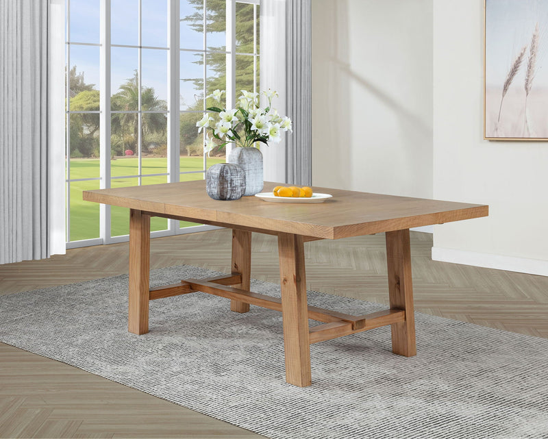 Middleton 76-inch Extension Leaf Dining Table Natural Brown by Unique Piece Furniture