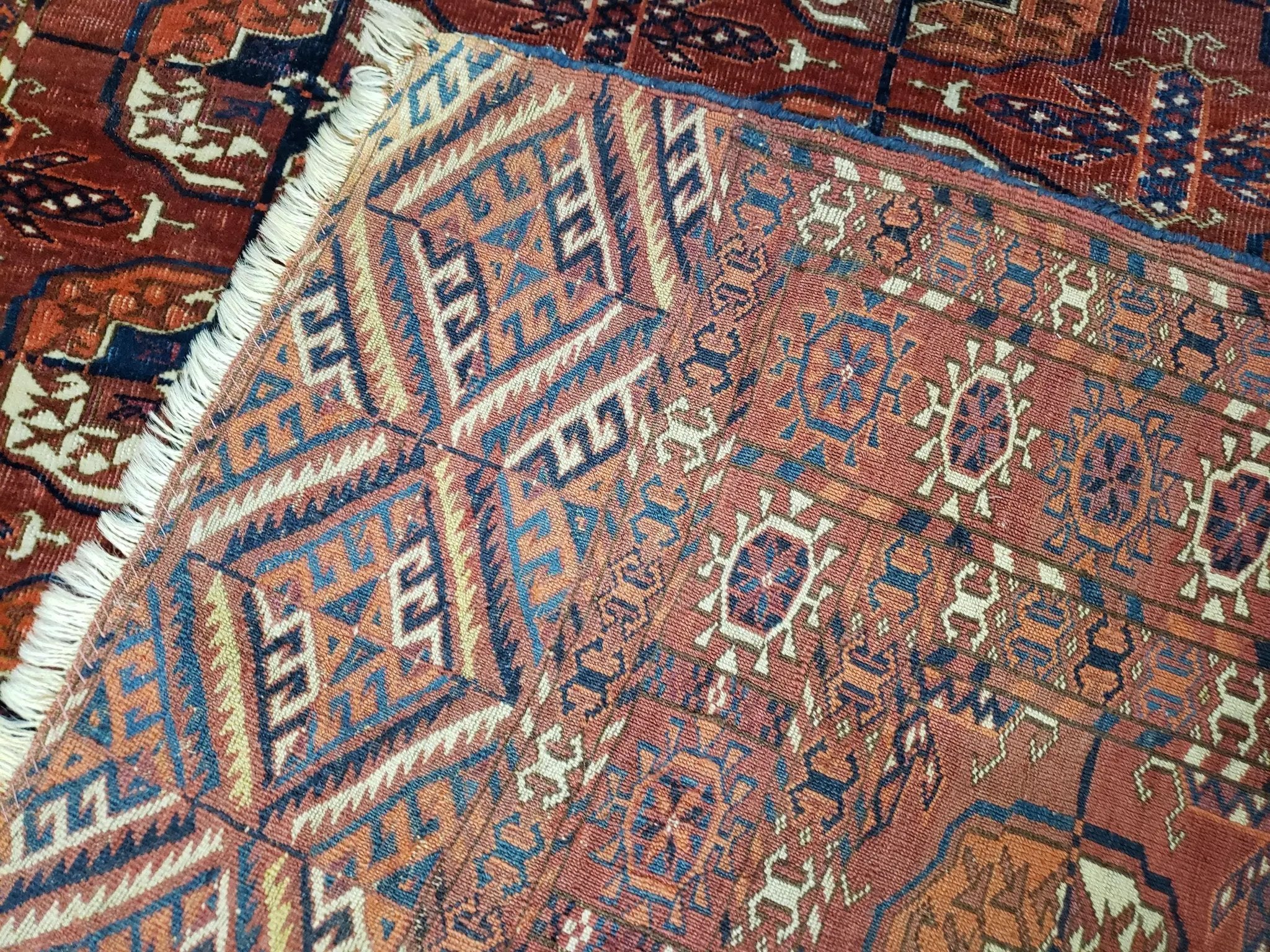 4x7 Antique Yamud Rug Russian Rug Turkoman Rug Fine Weave Rug by Jewel Rugs