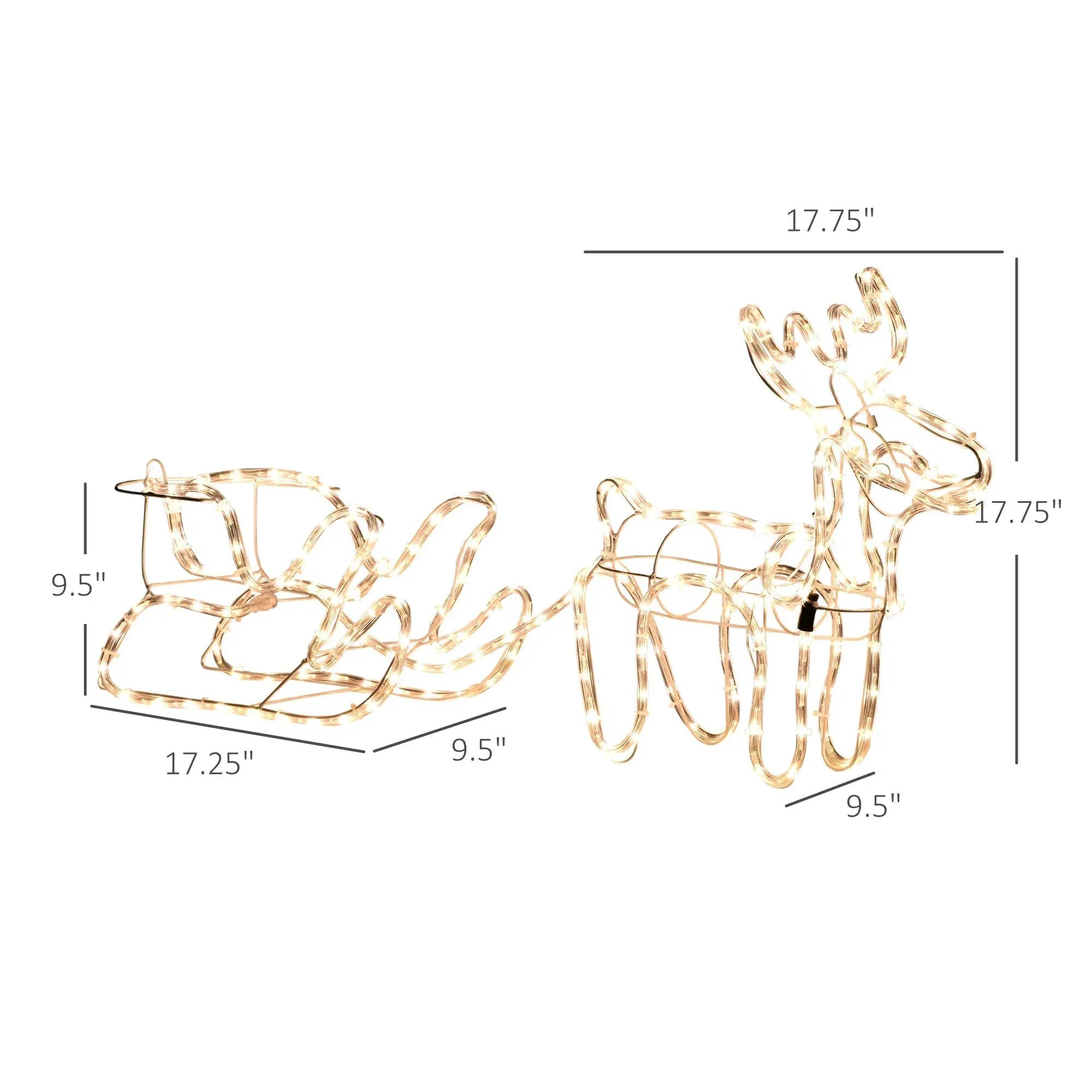 Outsunny 35' LED Reindeer Sleigh Outdoor Christmas Decoration by HouseOfZazla