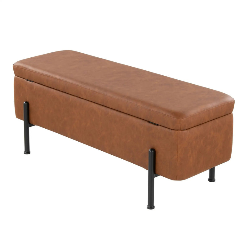 Daniella - Contemporary Storage Bench - Black / Camel by HouseOfZazla