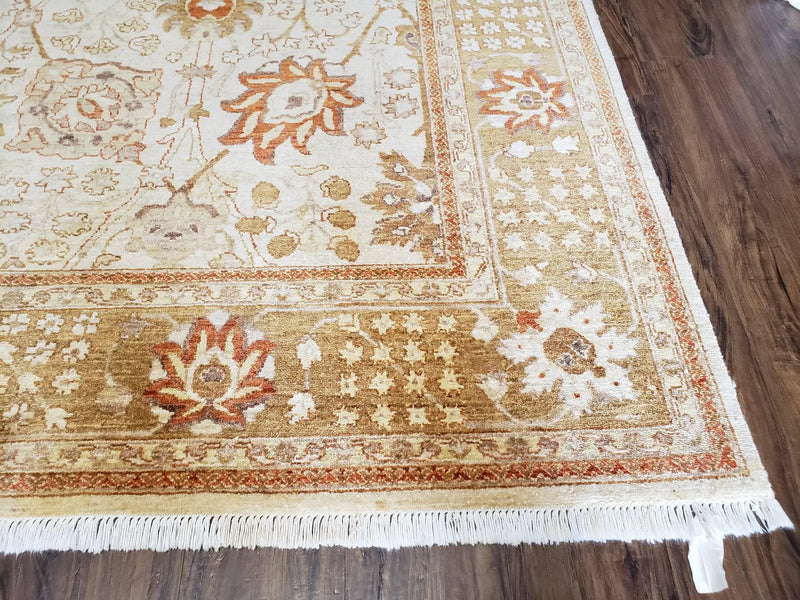 8x10 Oushak Rug, Pakistani Peshawar Wool Carpet, Beige Tan by Jewel Rugs