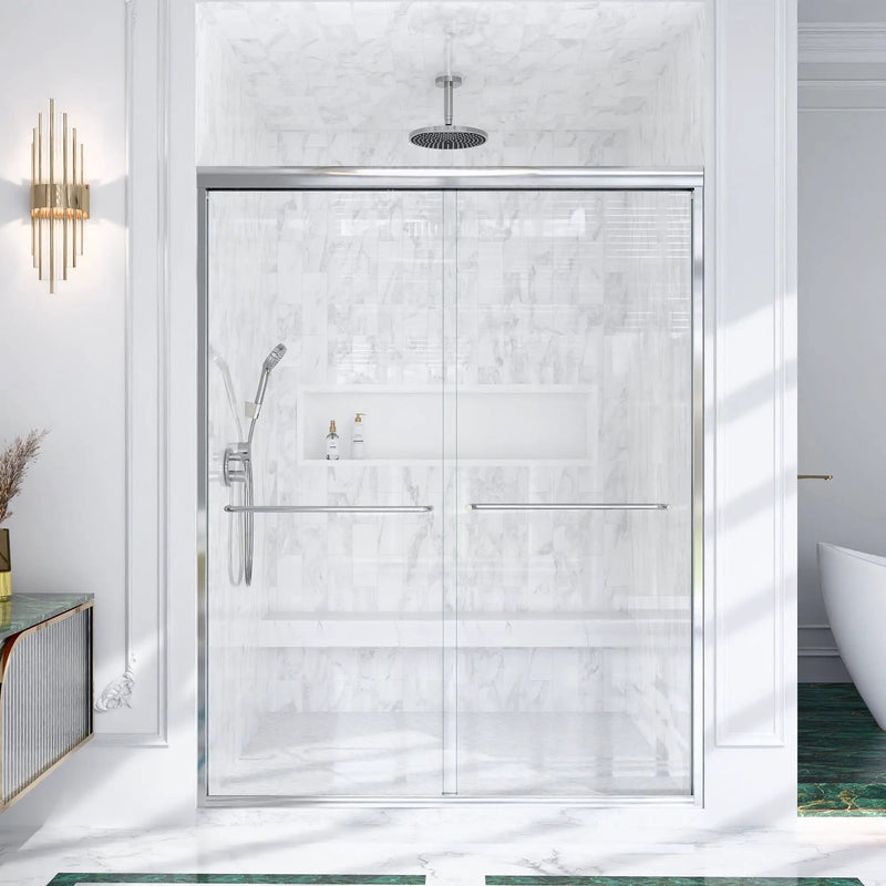 Semi-Frameless Double Sliding Shower Door by HouseOfZazla