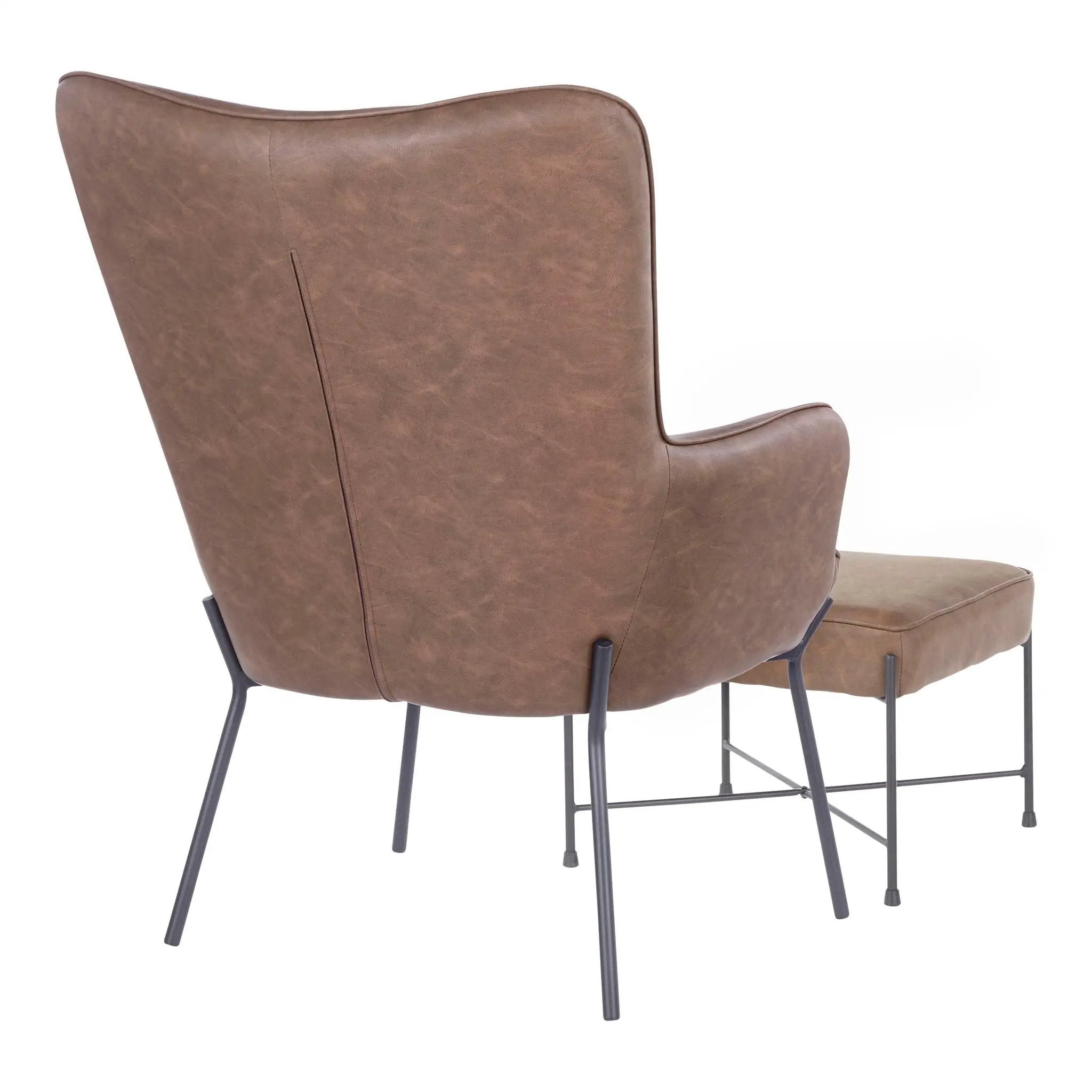 Izzy - Industrial Lounge Chair & Ottoman Set by Unique Piece Furniture
