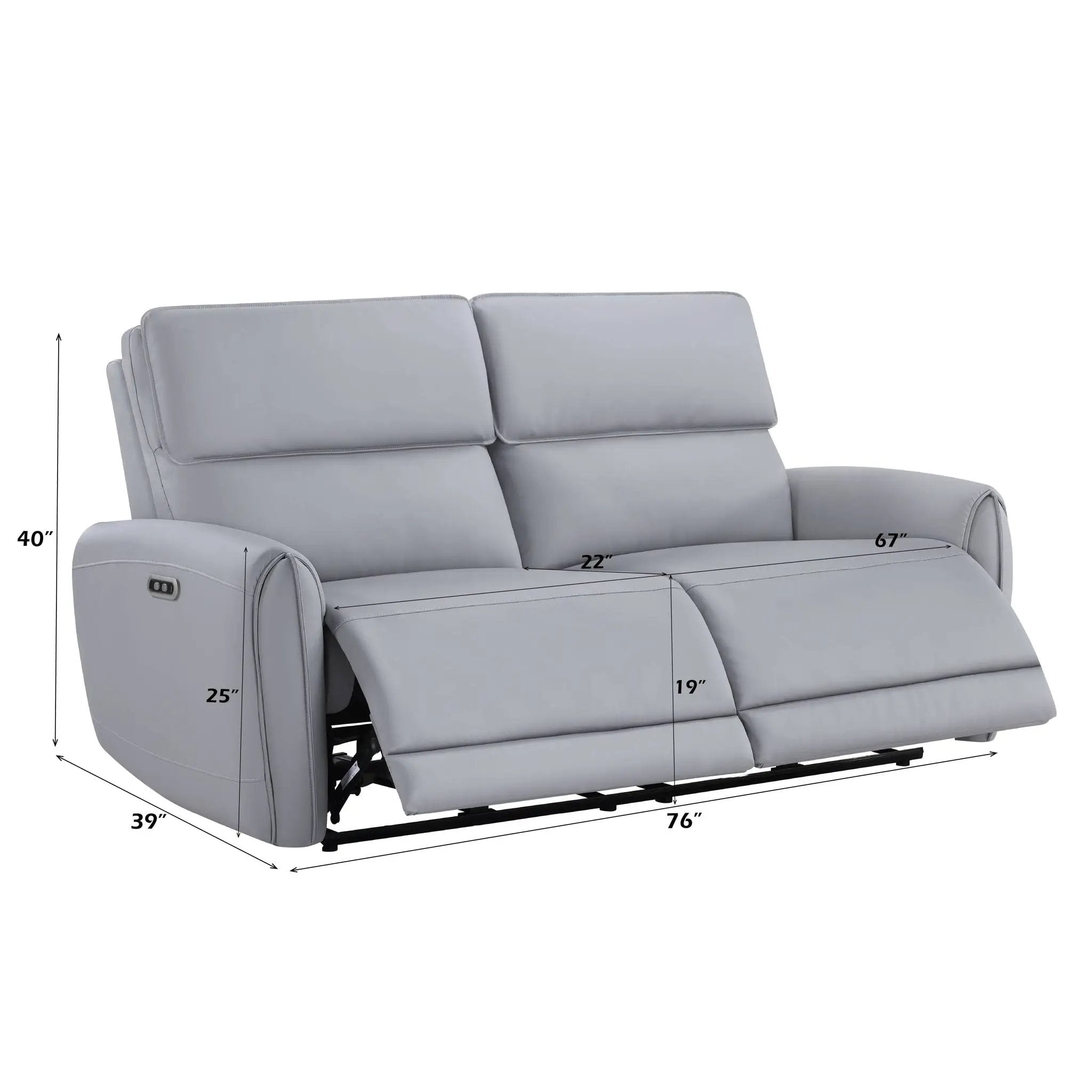 Jeromie - Power Motion Sofa With USB Port - Gray by HouseOfZazla