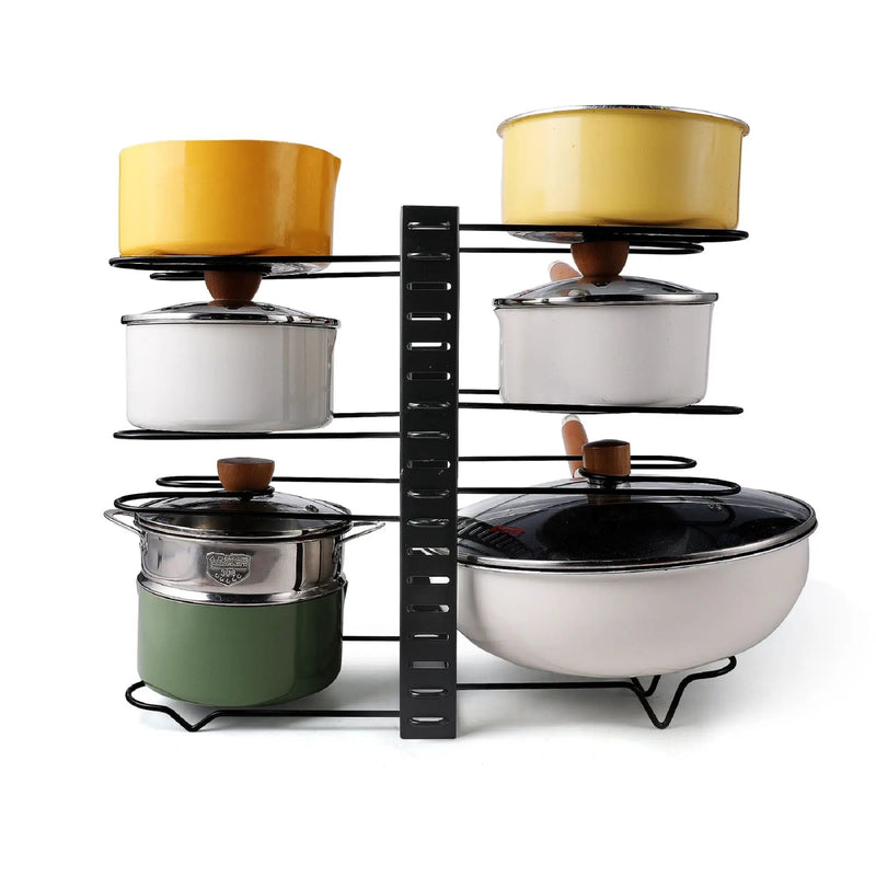 Adjustable Pot Rack Kitchen Storage Organizer - Black by HouseOfZazla