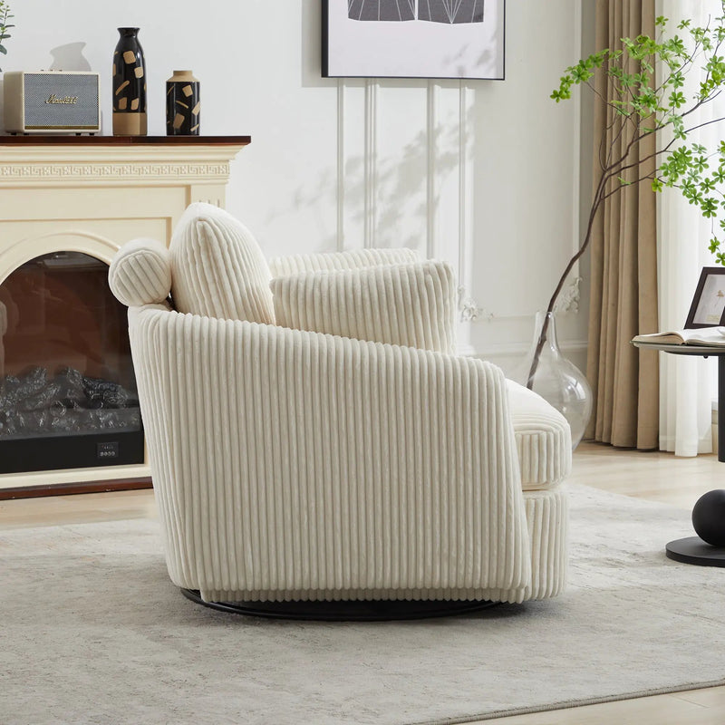 40.55''W Swivel Accent Chair with 2 Throw Pillows by HouseOfZazla