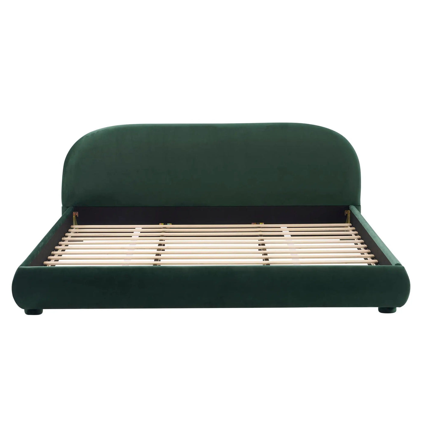 Upholstered Simple Modern Bedroom Bed With Curved Headboard by HouseOfZazla