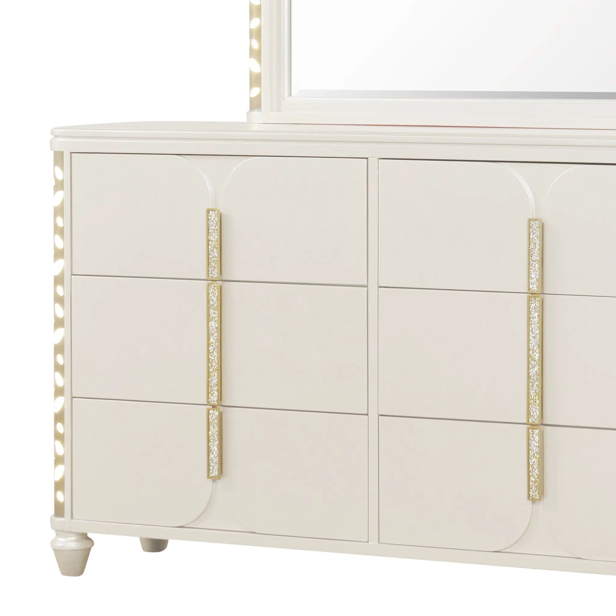 Cinderella - Dresser With LED Accents And 6 Storage Drawers (Mirror Not Included) - Beige by HouseOfZazla