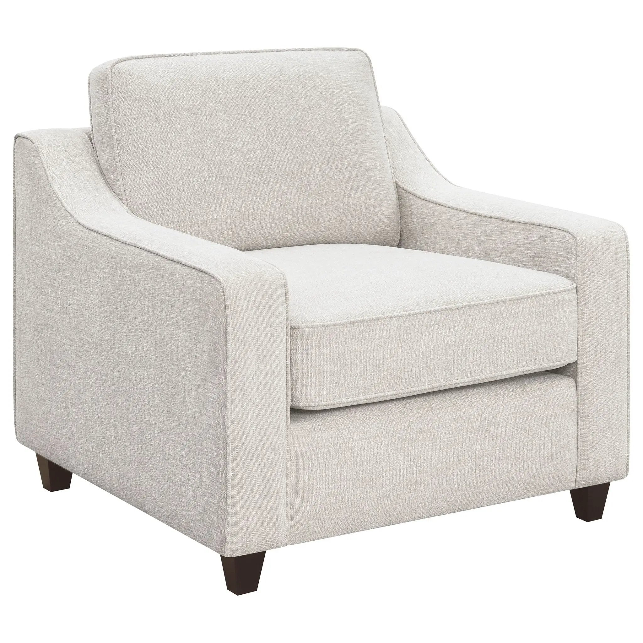 Mahaffey - Upholstered Sloped Track Arm Chair - Beige by HouseOfZazla