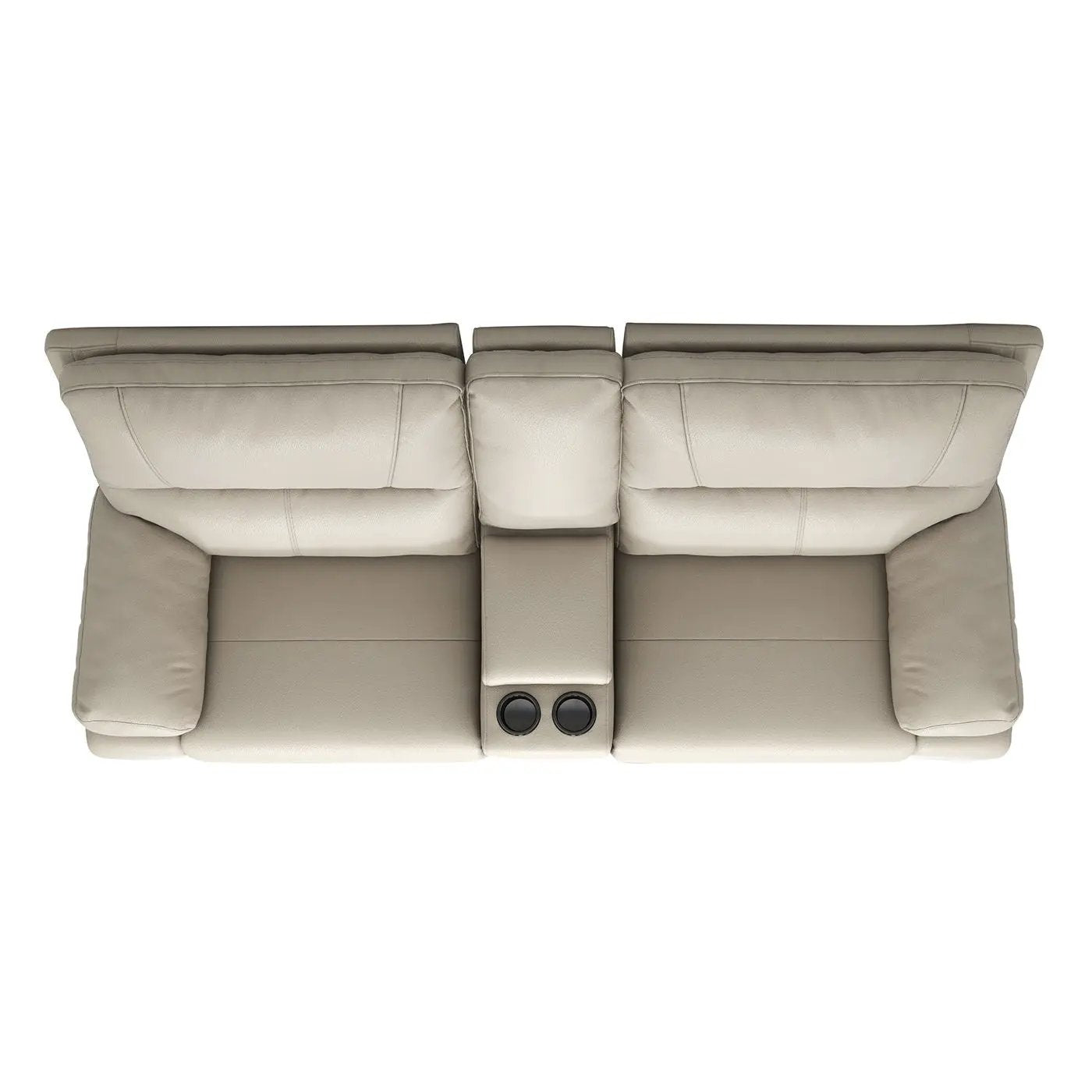 Malibu - Modern Power Motion 3 Piece Reclining Loveseat Sofa With Cup Holders - Cream Taupe Beige by HouseOfZazla