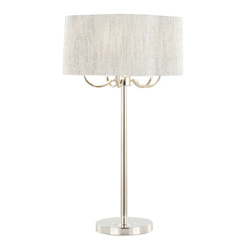 Lily - Contemporary Table Lamp - Polished Nickel / Gray by HouseOfZazla