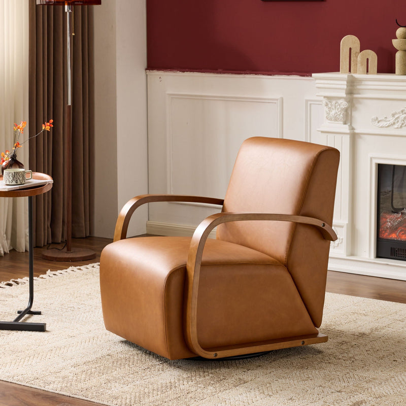 Swivel Accent Rotatable Ergonomic Single Chair For Living Room by HouseOfZazla