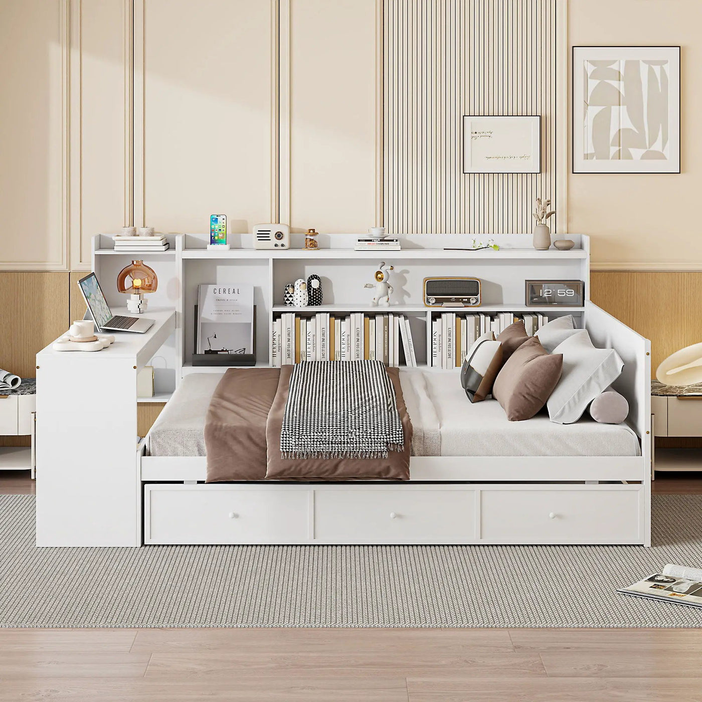 Daybed With 3 Drawers USB Ports And Desk by Unique Piece Furniture