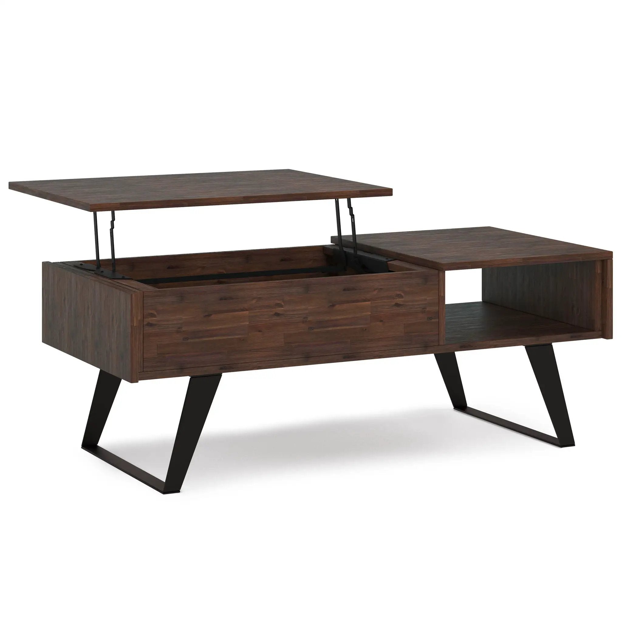 Lowry - Lift Top Coffee Table - Distressed Charcoal Brown by Unique Piece Furniture